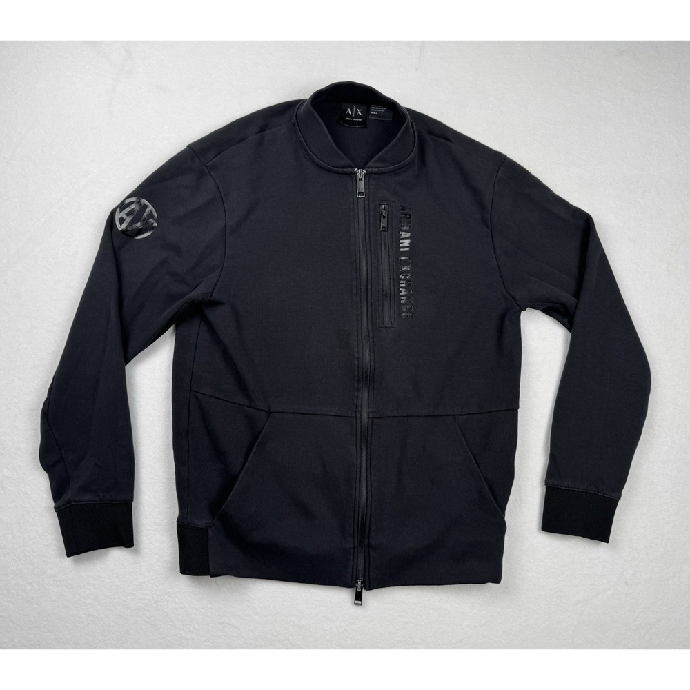 Armani Exchange Women's Full Zip Jacket Black Logo Size M
